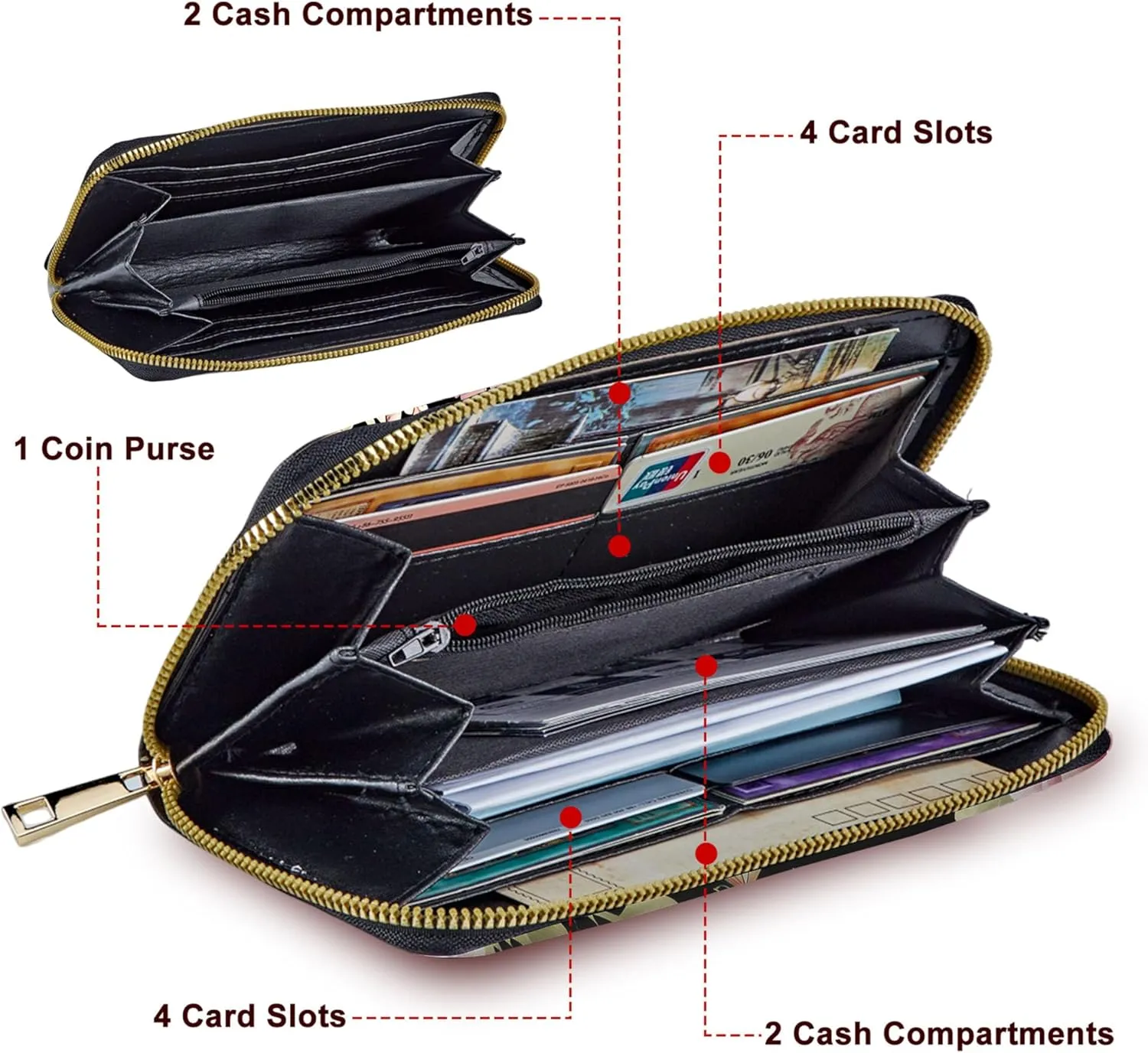 RYUITHDJP Large Capacity Wallet - A