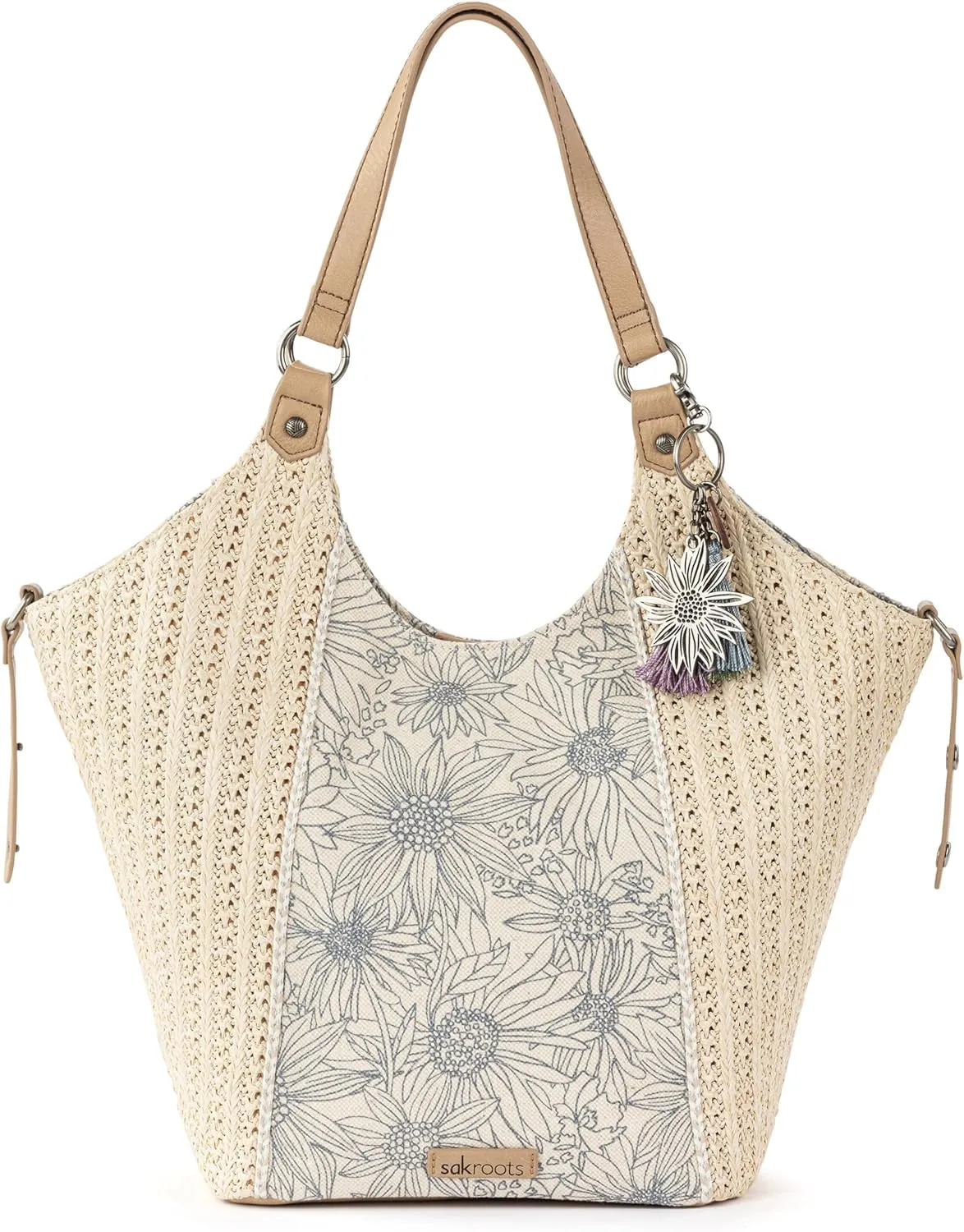 Sakroots The Sak Roma Shopper Shoulder Bag Large Purse & Tote Bag with Double Straps & Zipper Pockets for Everyday & Travel