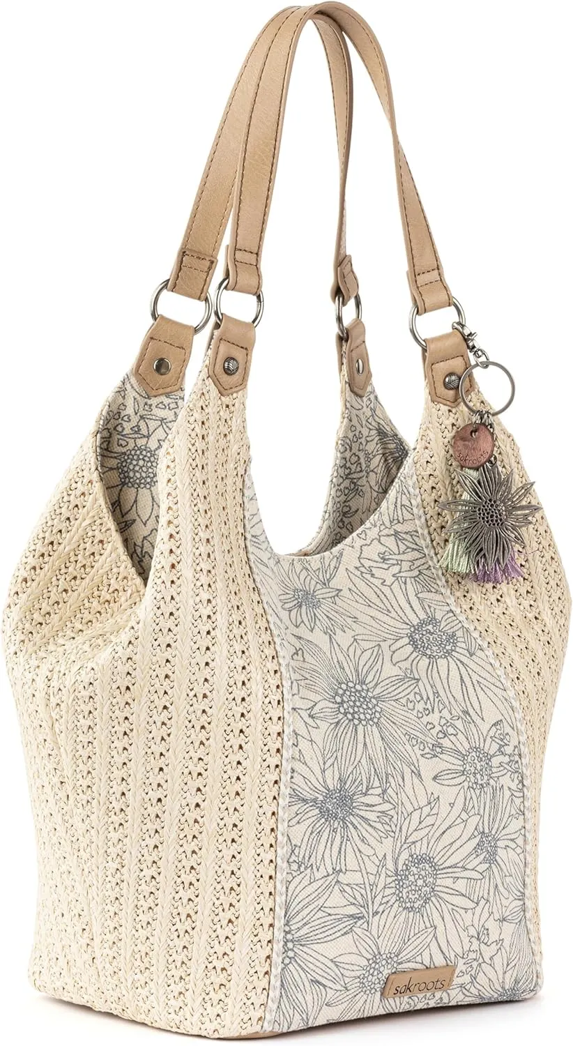Sakroots The Sak Roma Shopper Shoulder Bag Large Purse & Tote Bag with Double Straps & Zipper Pockets for Everyday & Travel
