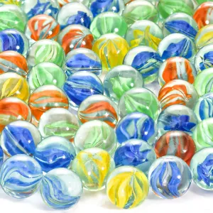 SallyFashion 240PCS Marbles for Kids, Cat Eye Marbles Mixed 5 Colors for Chinese Checkers, Marble Run Toys, Board Games