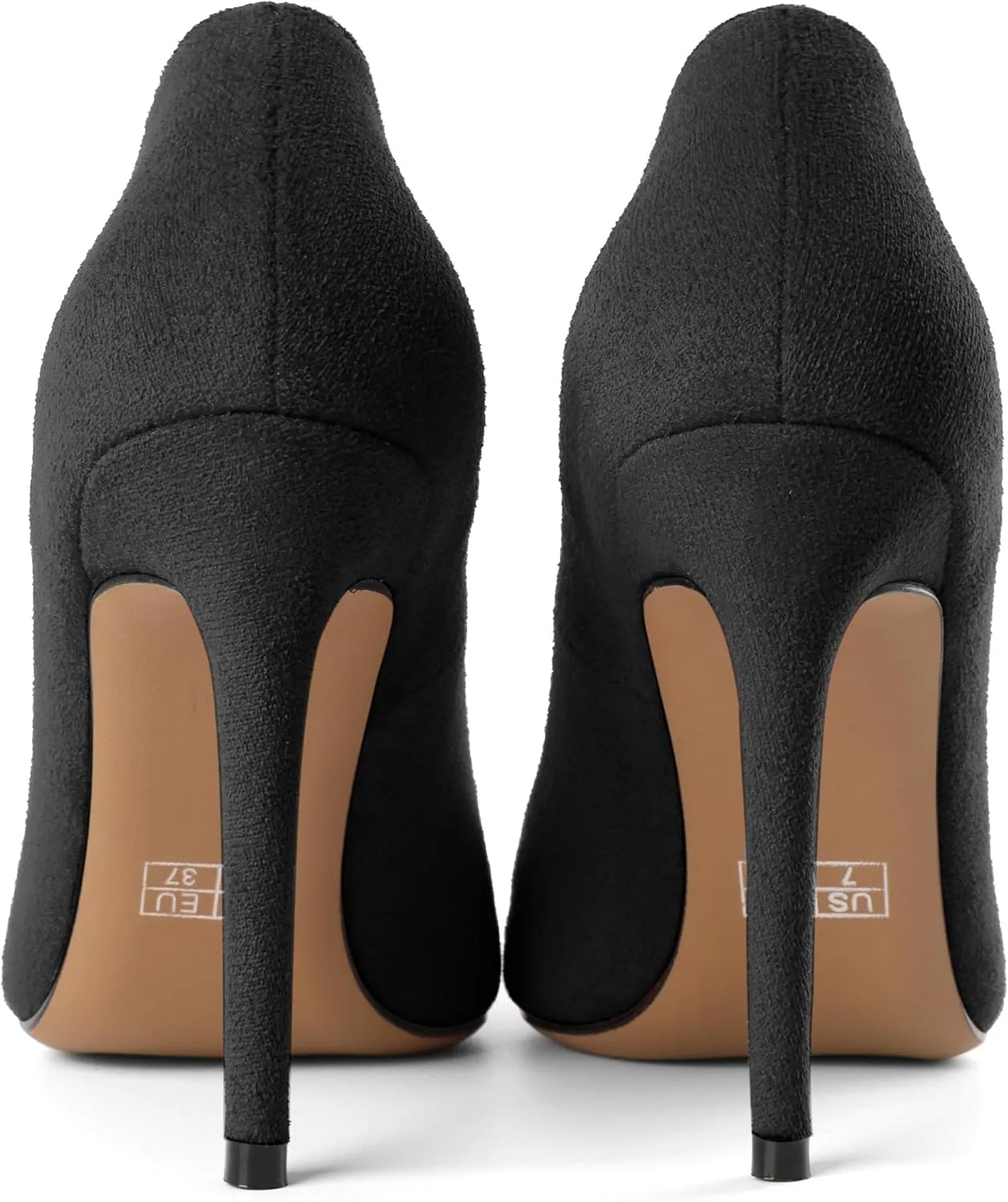 SAMMITOP Women's Pointed Toe High Heel Pumps 10cm Classic Stiletto Suede Shoes