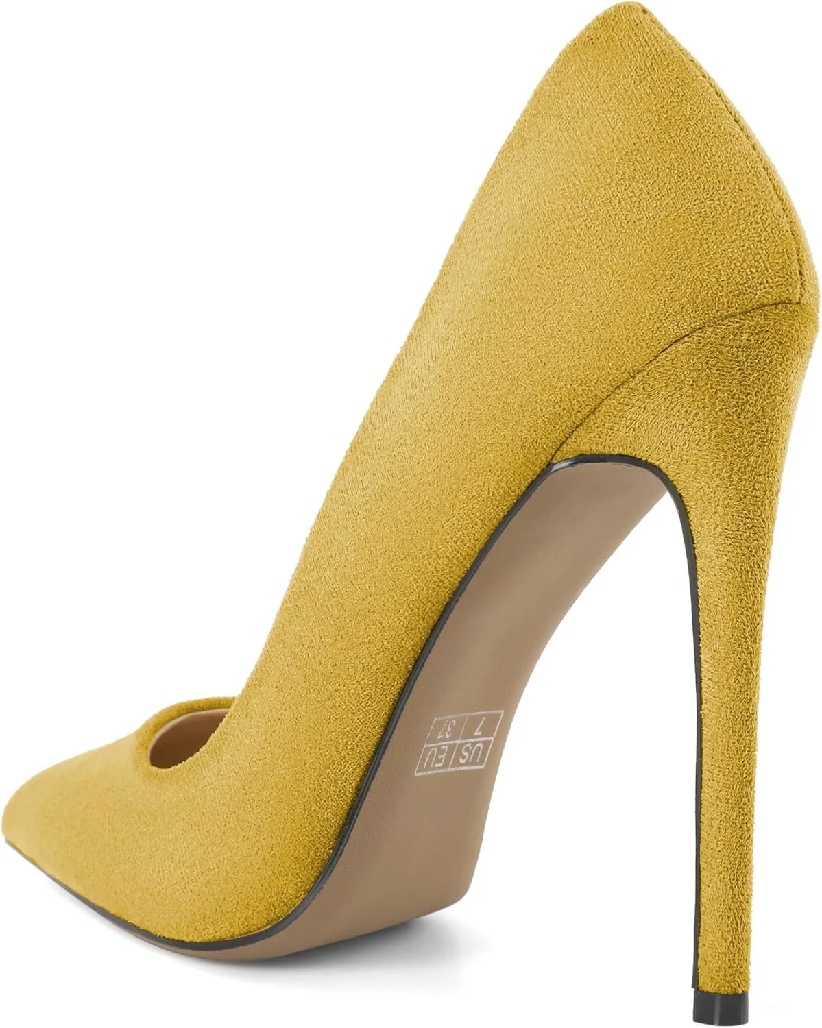 SAMMITOP Women's Pointed Toe High Heel Pumps 10cm Classic Stiletto Suede Shoes