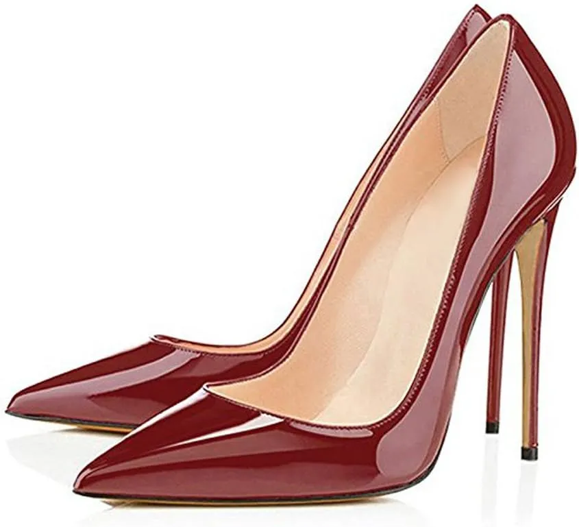 SAMMITOP Women's Pointed Toe High Heel Pumps 10cm Classic Stiletto Suede Shoes