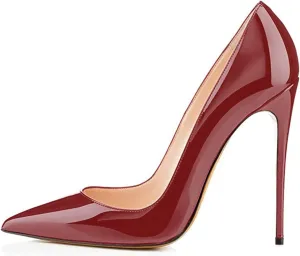 SAMMITOP Women's Pointed Toe High Heel Pumps 10cm Classic Stiletto Suede Shoes