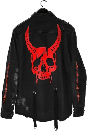 Seidarise Men's black denim jacket Jean Hip Hop Oversized Cropped Street wear Coat