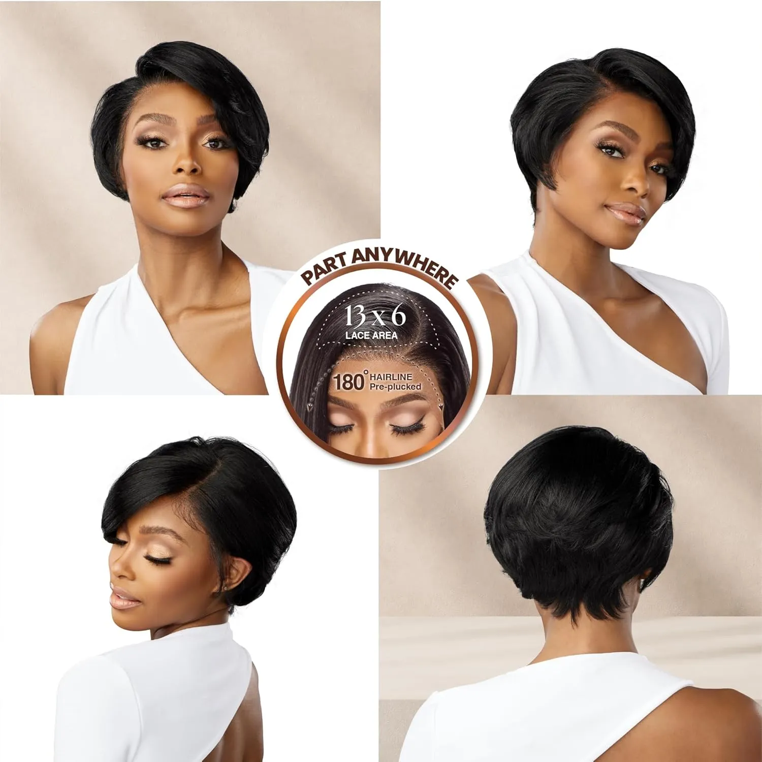 Sensationnel Bare Lace 13X6 Wigs - Unit 18 Lacefrontal Glueless Synthetic 180 Degree Preplucked Hairline (1 JETBLACK)