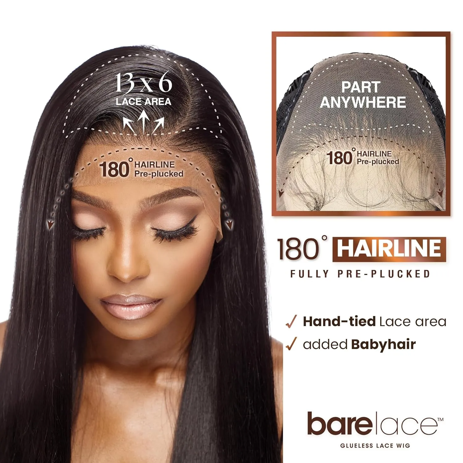 Sensationnel Bare Lace 13X6 Wigs - Unit 3 Lacefrontal Glueless Synthetic 180 Degree Preplucked Hairline (SH/PLATINUM)