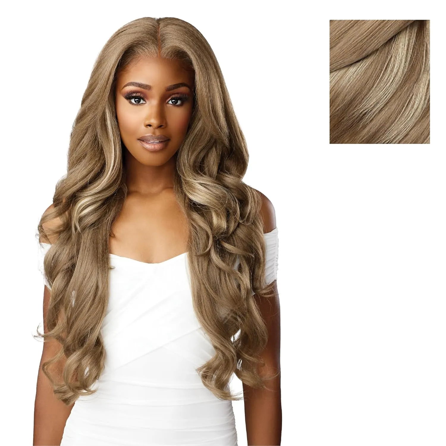 Sensationnel Bare Lace 13X6 Wigs - Unit 4 Lacefrontal Glueless Synthetic 180 Degree Preplucked Hairline (SH/LIGHTASHBROWN)