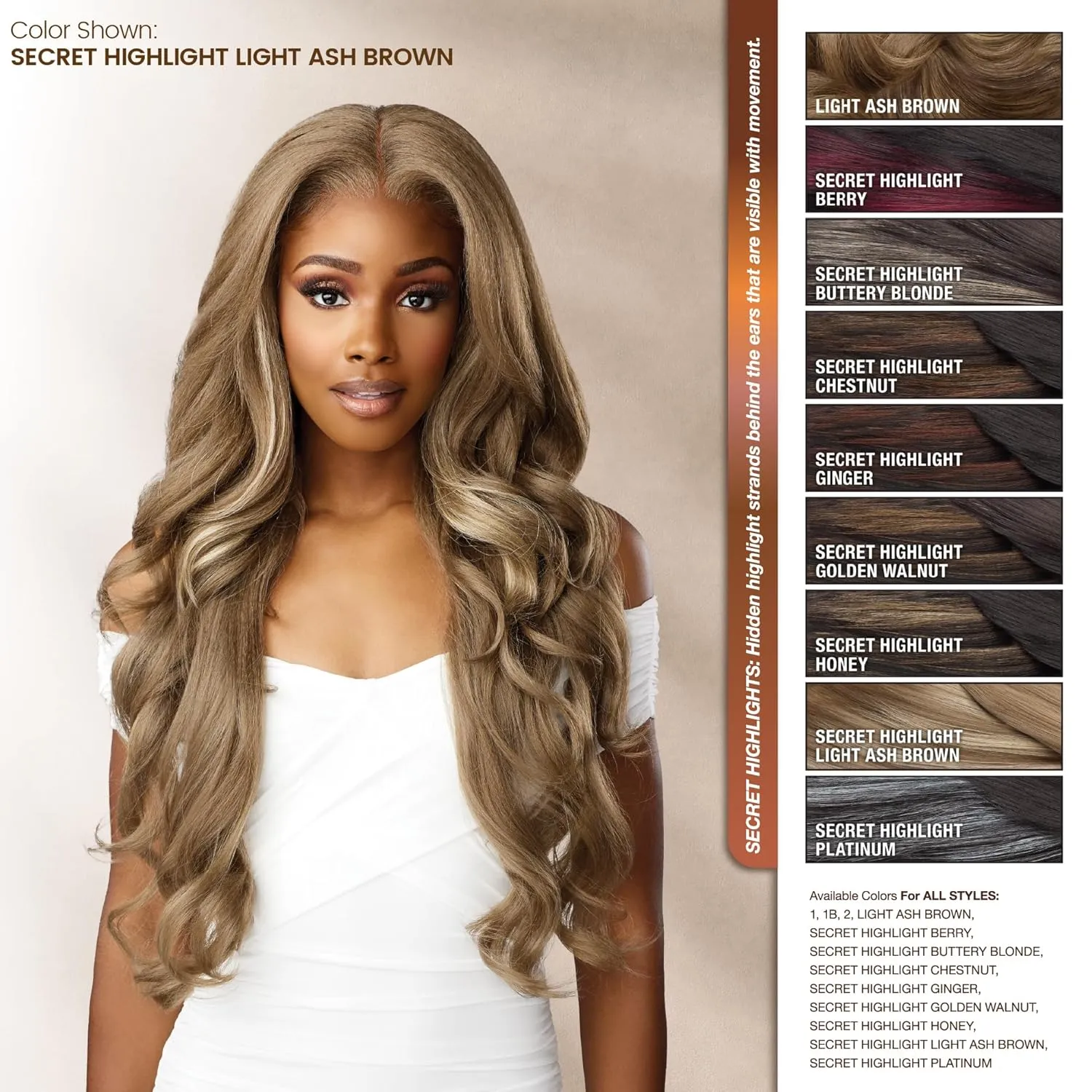 Sensationnel Bare Lace 13X6 Wigs - Unit 4 Lacefrontal Glueless Synthetic 180 Degree Preplucked Hairline (SH/LIGHTASHBROWN)