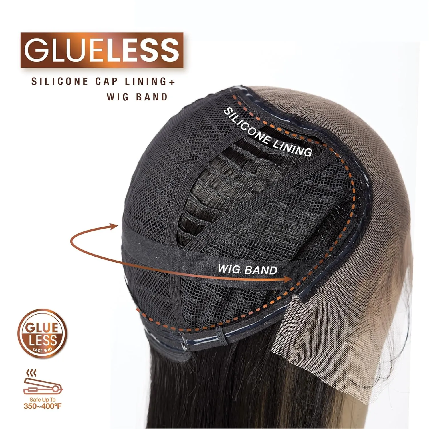 Sensationnel Bare Lace 13X6 Wigs - Unit 6 Lacefrontal Glueless Synthetic 180 Degree Preplucked Hairline (BALAYAGEHAZELNUT)