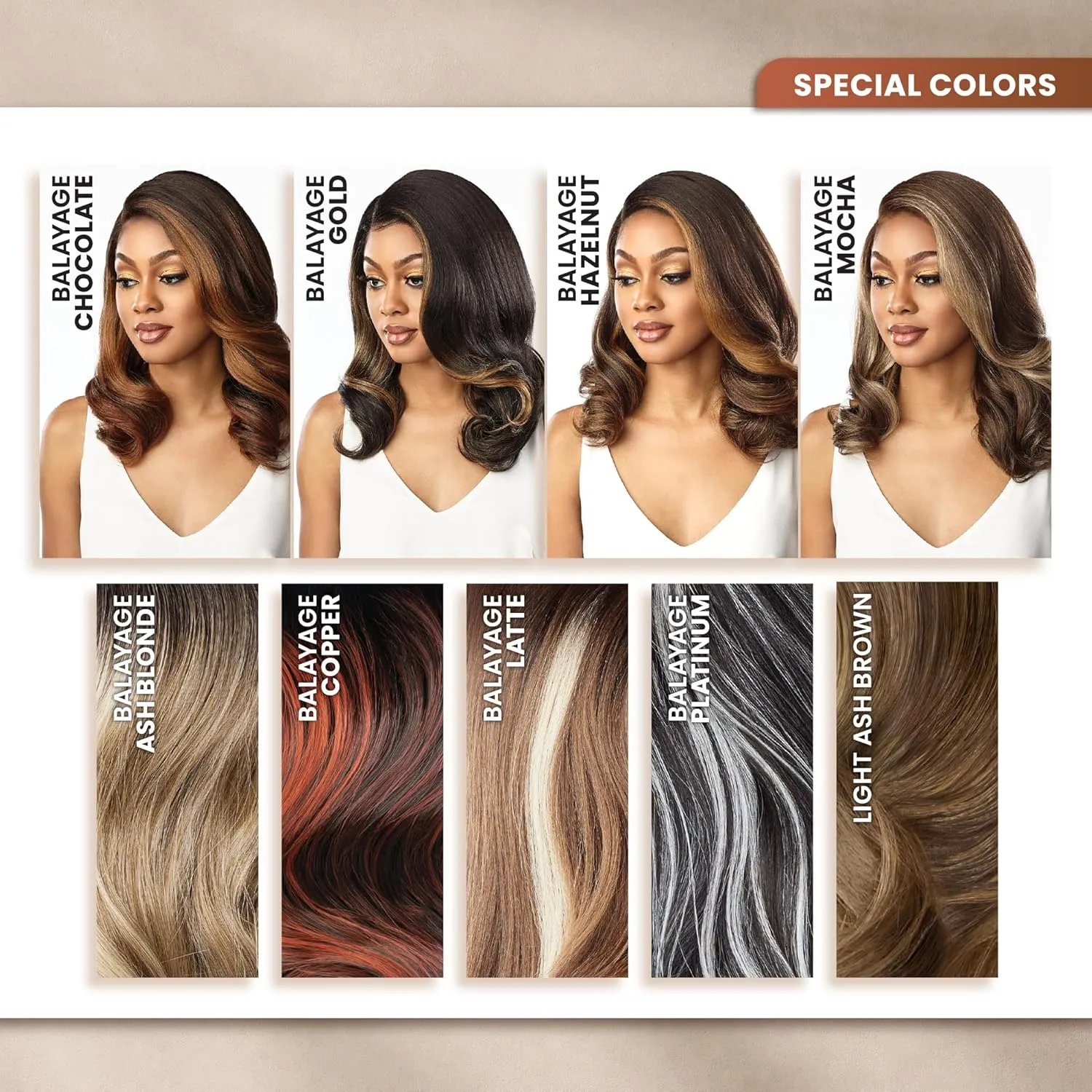 Sensationnel Bare Lace 13X6 Wigs - Unit 6 Lacefrontal Glueless Synthetic 180 Degree Preplucked Hairline (BALAYAGEHAZELNUT)