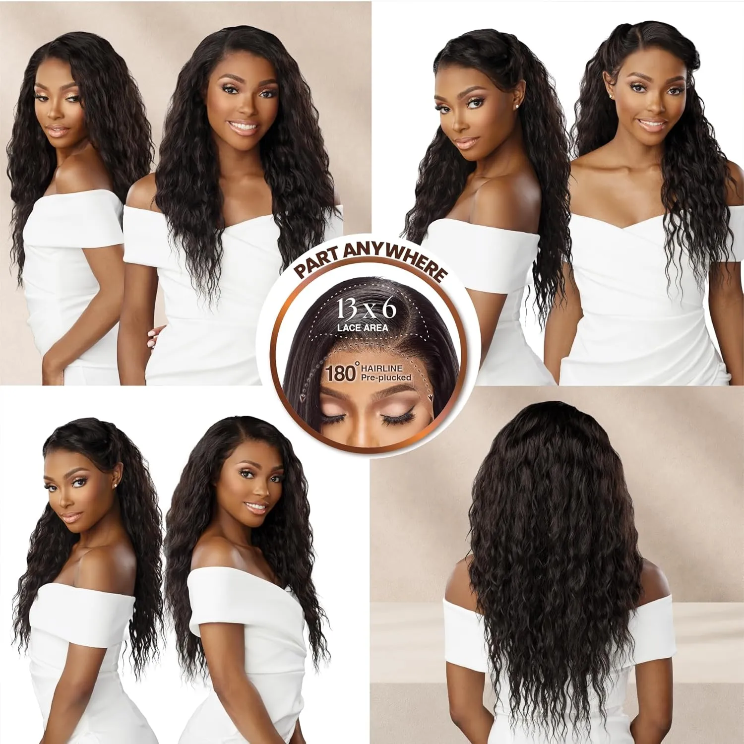 Sensationnel Bare Lace 13X6 Wigs - Unit 6 Lacefrontal Glueless Synthetic 180 Degree Preplucked Hairline (BALAYAGEHAZELNUT)