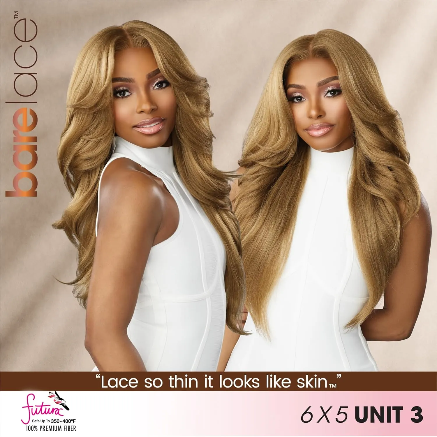 Sensationnel Bare Lace 6X5 Lacewig - Unit 3 Lacefrontal Glueless Synthetic 180 Degree Preplucked Hairline (1 JETBLACK)