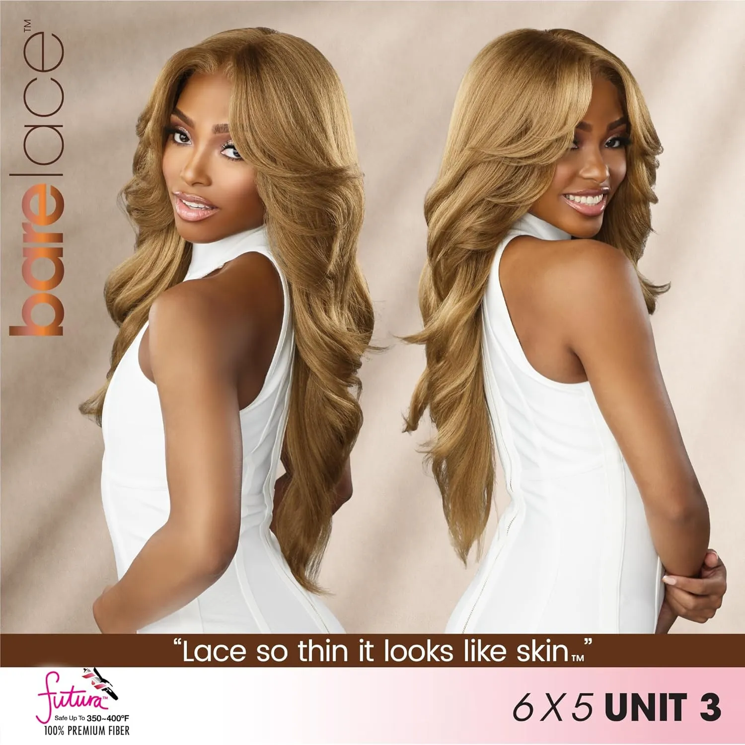 Sensationnel Bare Lace 6X5 Lacewig - Unit 3 Lacefrontal Glueless Synthetic 180 Degree Preplucked Hairline (1 JETBLACK)