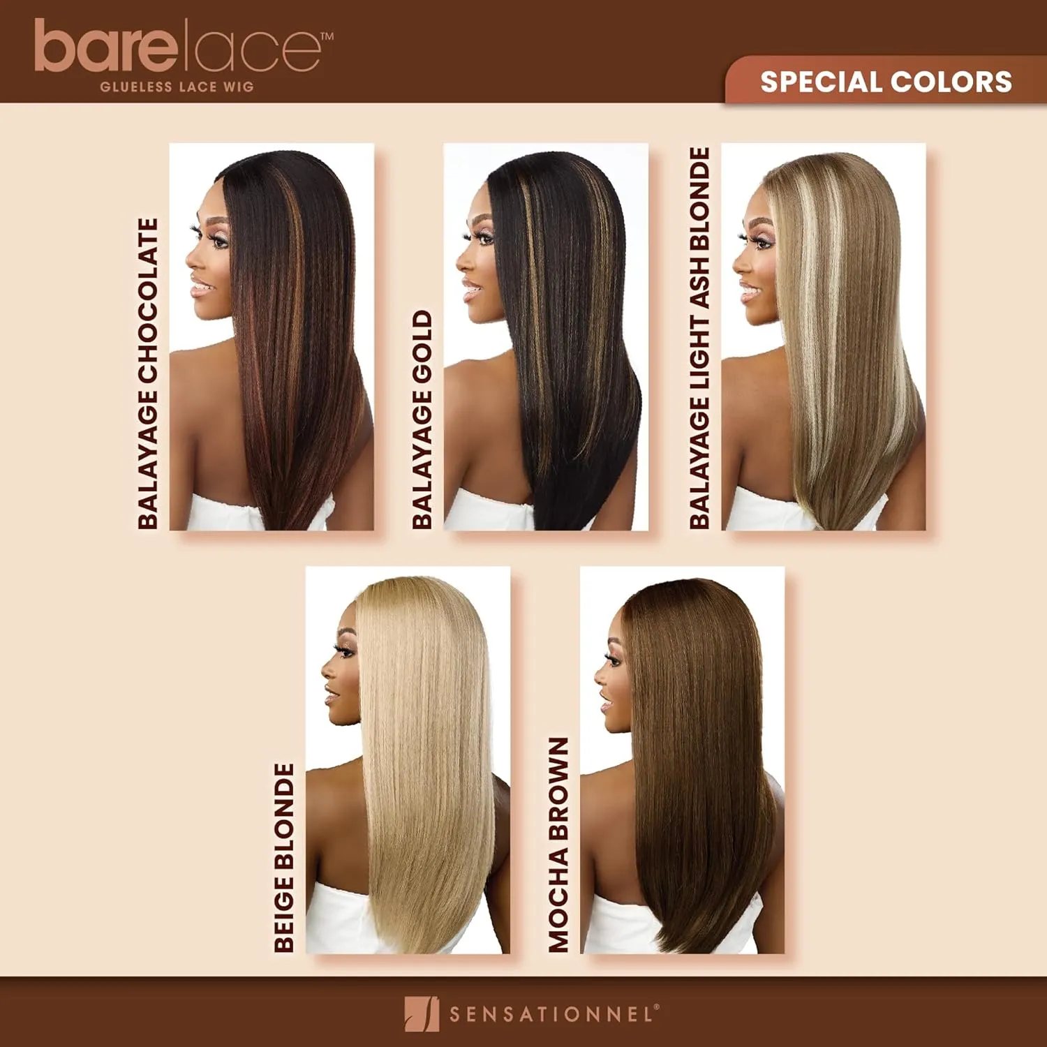 Sensationnel Bare Lace Fulllace Wig - Unit 4 Human Hair Blend All Lacefrontal Glueless Synthetic 180 Degree Preplucked Hairline (2 DARKBROWN)