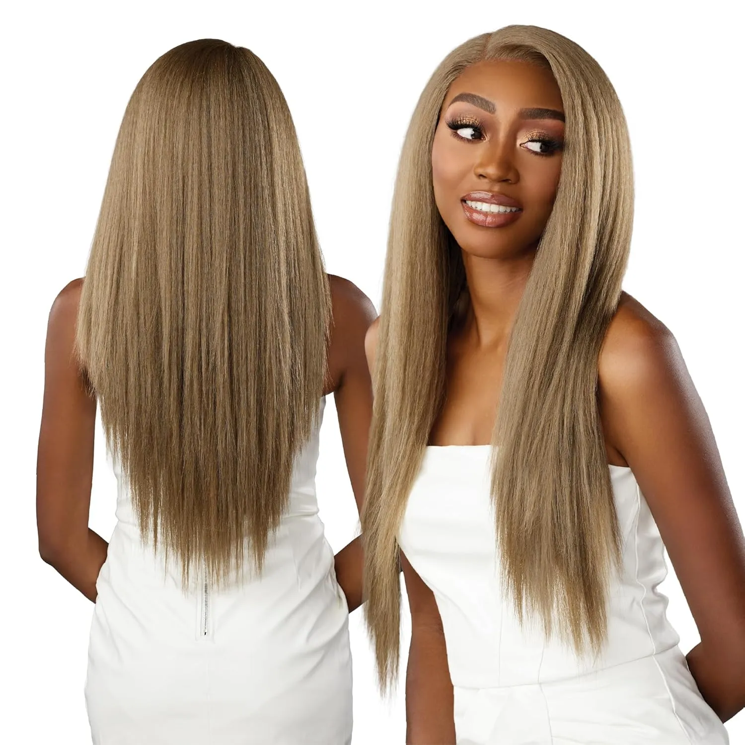 Sensationnel Bare Lace Ypart Lacewigs - Analia Lacefront Glueless Synthetic 180 Degree Preplucked Hairline (1B OFFBLACK)