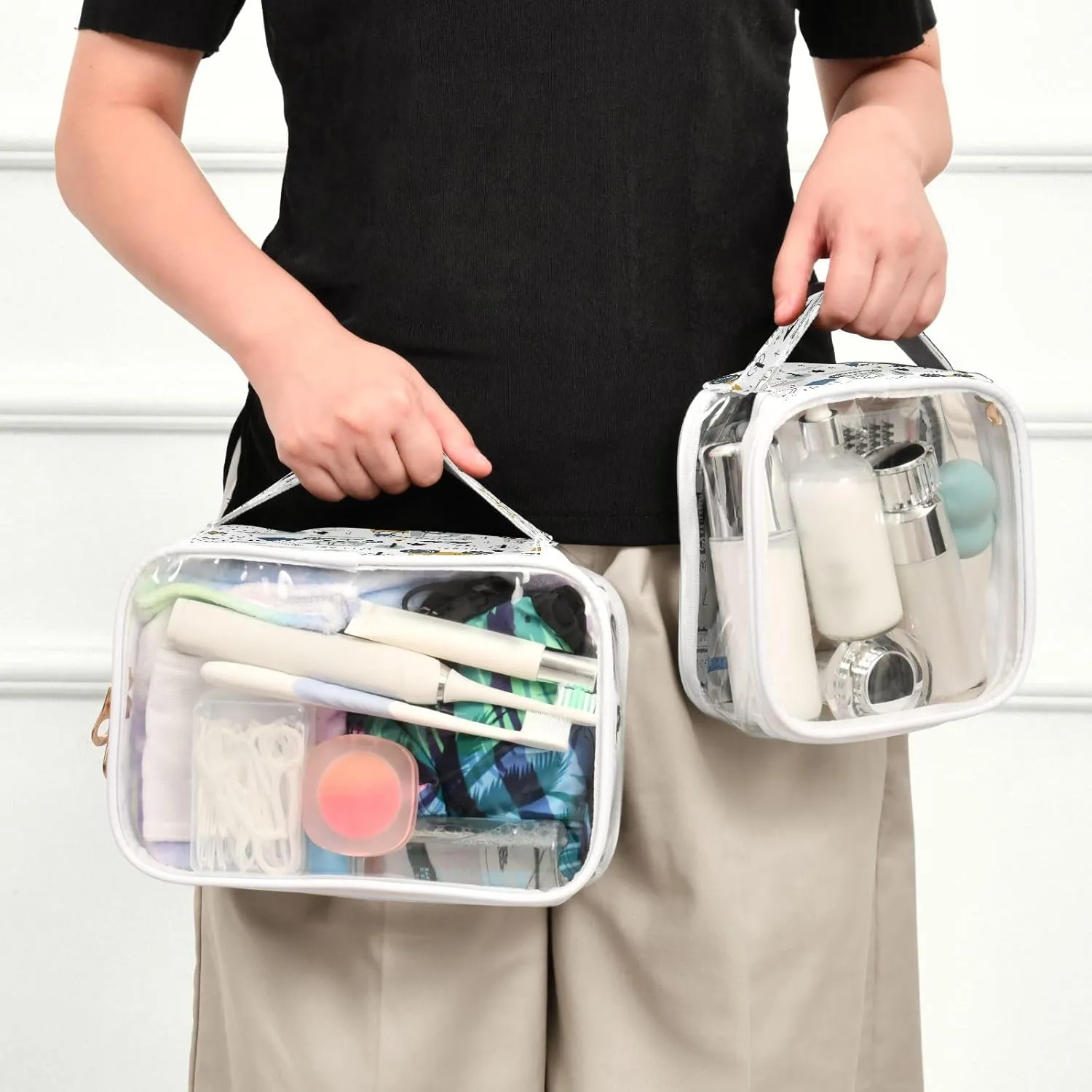 senya Clear Toiletry Bag,Travel Makeup Cosmetic Bag Carry on Airport Airline Compliant Bag Childish Truck Excavator for Women Men