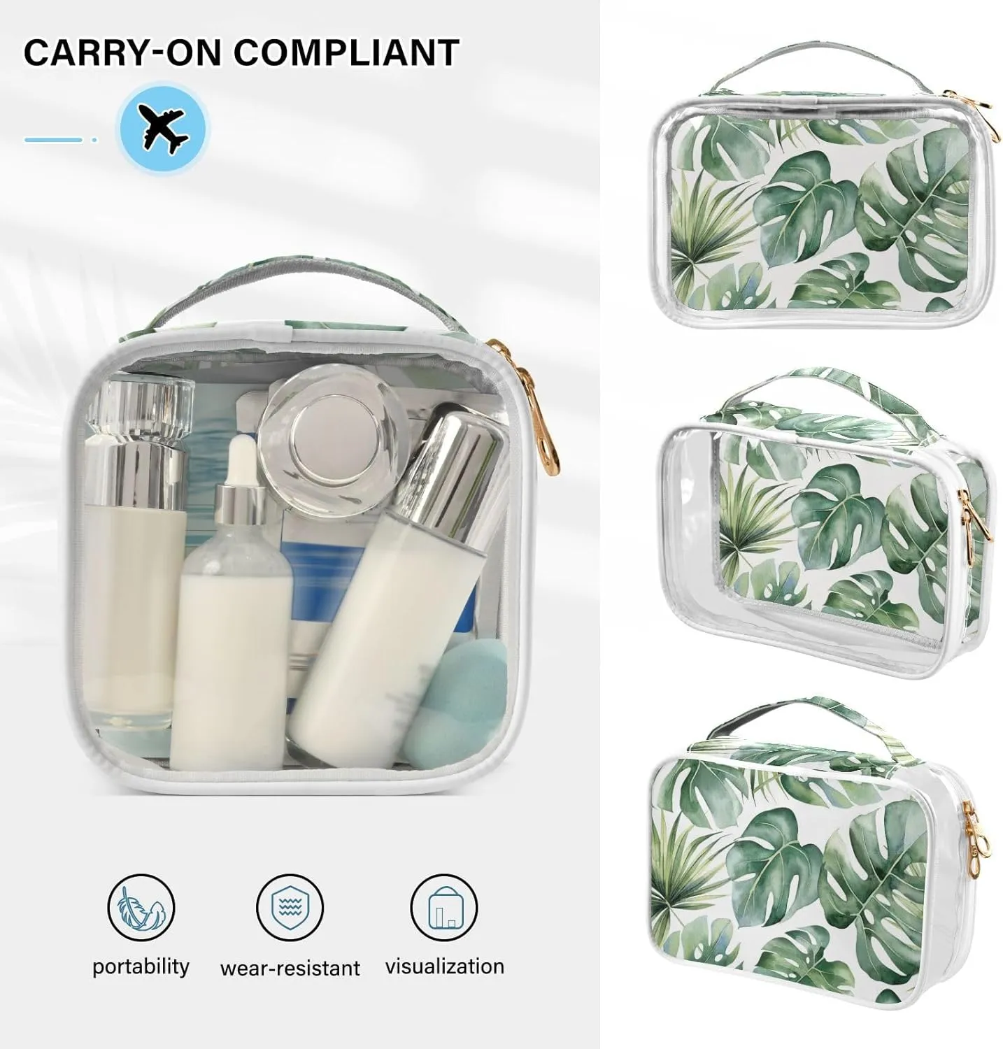 senya Toiletry Bags Sun Moon Stars Witch, Clear Makeup Organizing Bag for Women Men, Waterproof Makeup Bag Travel Cosmetic Bags for Bathroom, Business, Vacation - 2 Pack
