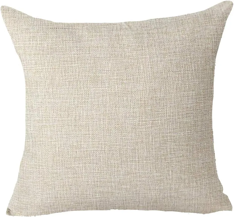 Set of 4 Merry Christmas Oh Deer Ho Ho Ho Sqaure Pillowcase Decorative Throw Pillow Cover Cushion Case Cotton Linen Material for Sofa Bed Couch18 inches (Red&Beige)
