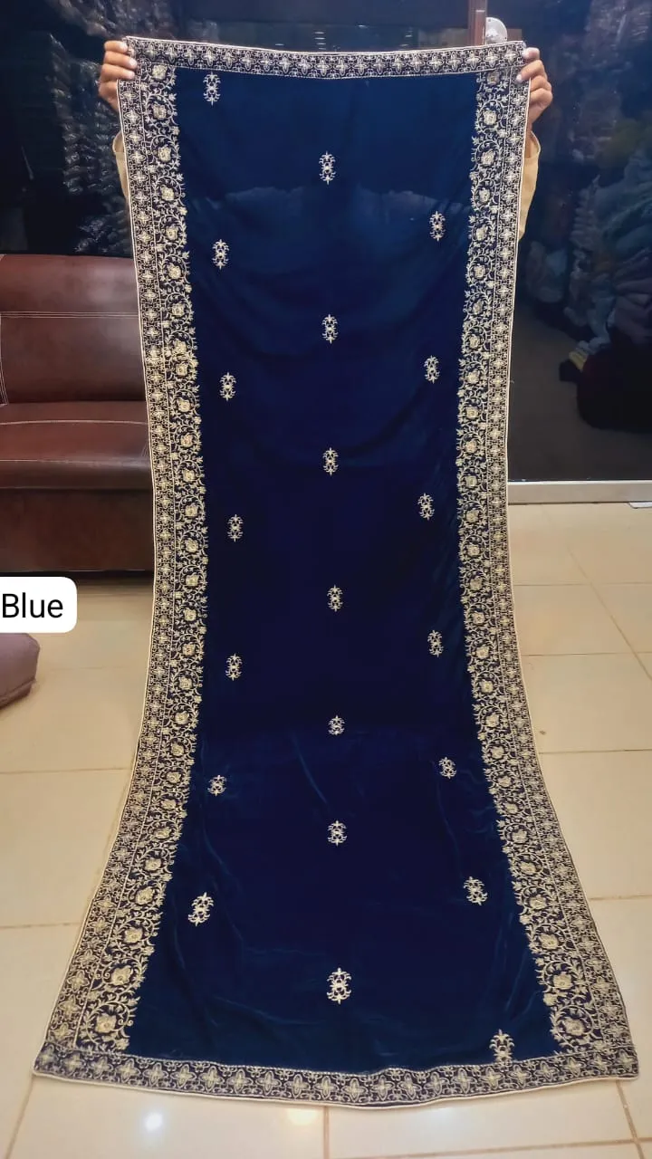 SH-001 Velvet Shawls in Different Colors