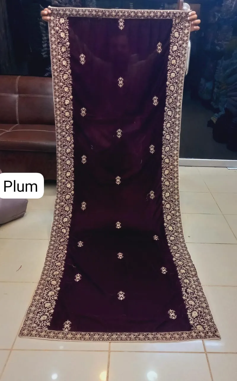SH-001 Velvet Shawls in Different Colors