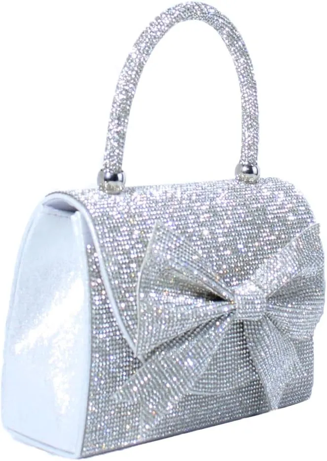 Shiny Dinner Bag Handbag Rhinestone Bow Box Bag Small Square Bag Diagonal Bag Handbag