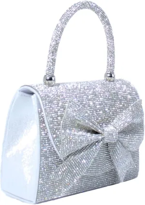 Shiny Dinner Bag Handbag Rhinestone Bow Box Bag Small Square Bag Diagonal Bag Handbag
