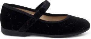 Shiny Velvet Mary Janes Girls Button