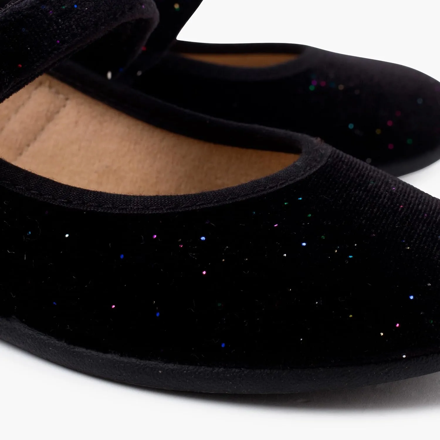 Shiny Velvet Mary Janes Girls Button