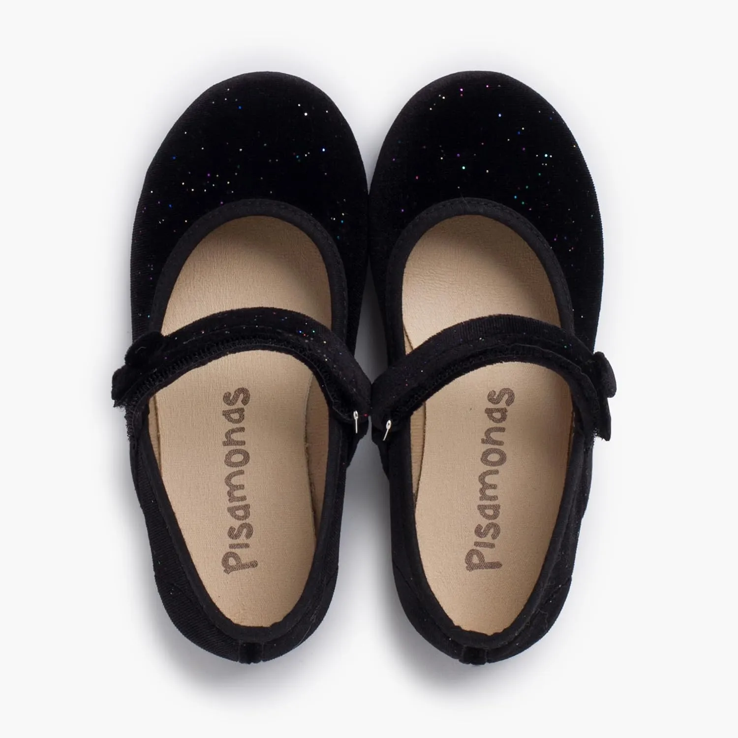 Shiny Velvet Mary Janes Girls Button