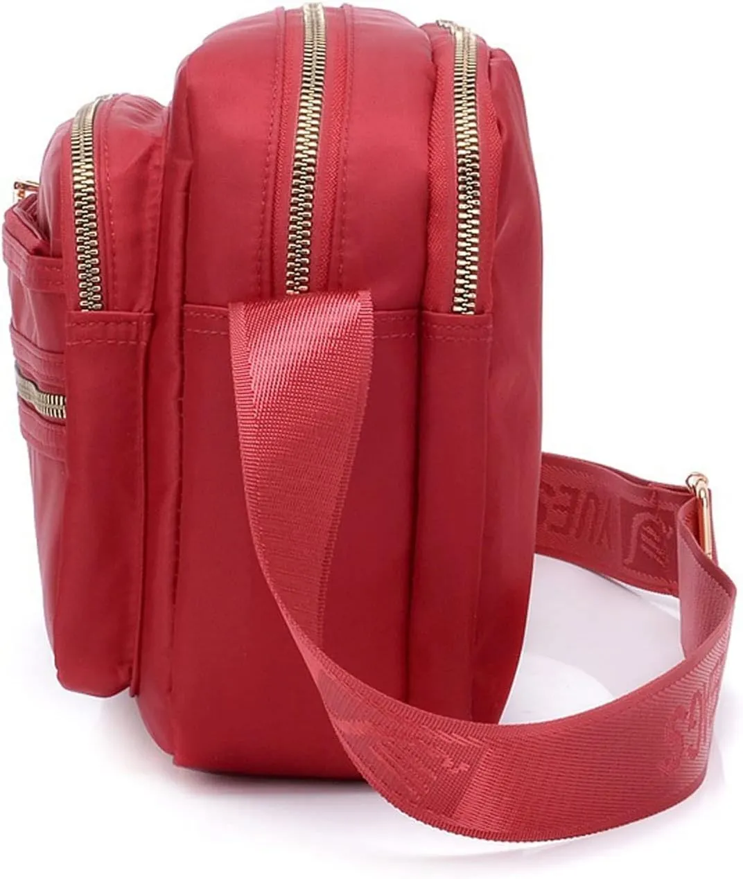 Shoulder Bags Women Solid Color Zipper Waterproof Nylon Shoulder Bag Female Crossbody Bag Ladies Waterproof Travel Messenger Bag(Purple)