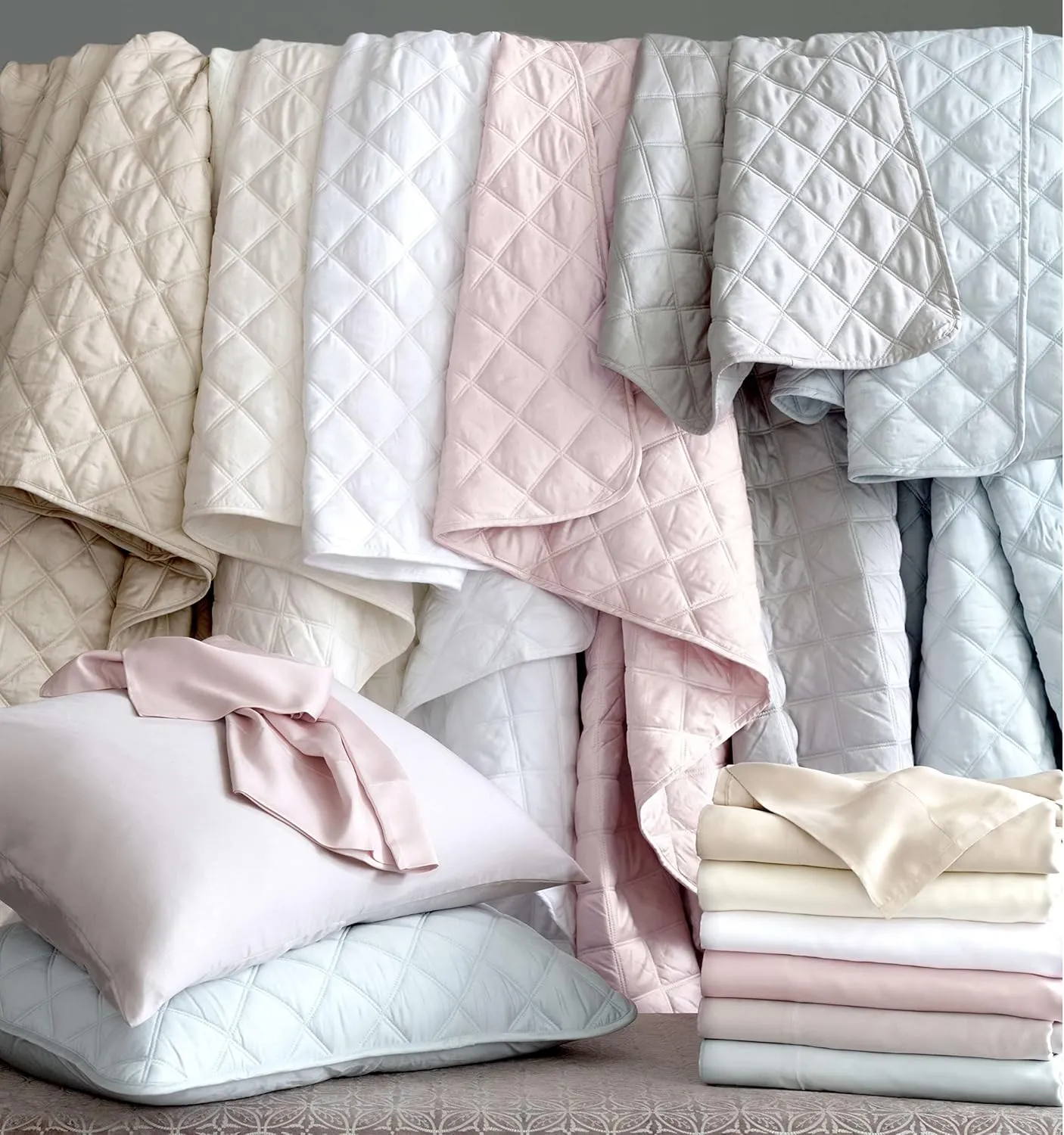 Silken Solid Grey Duvet Cover, Twin Size, Grey Solid Pattern