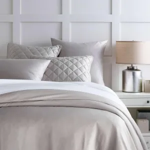 Silken Solid Grey Duvet Cover, Twin Size, Grey Solid Pattern