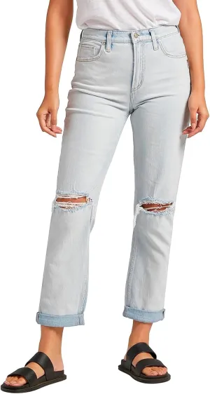 Silver Jeans Co. Women's 90s Boyfriend High Rise Straight Leg Jeans-Legacy