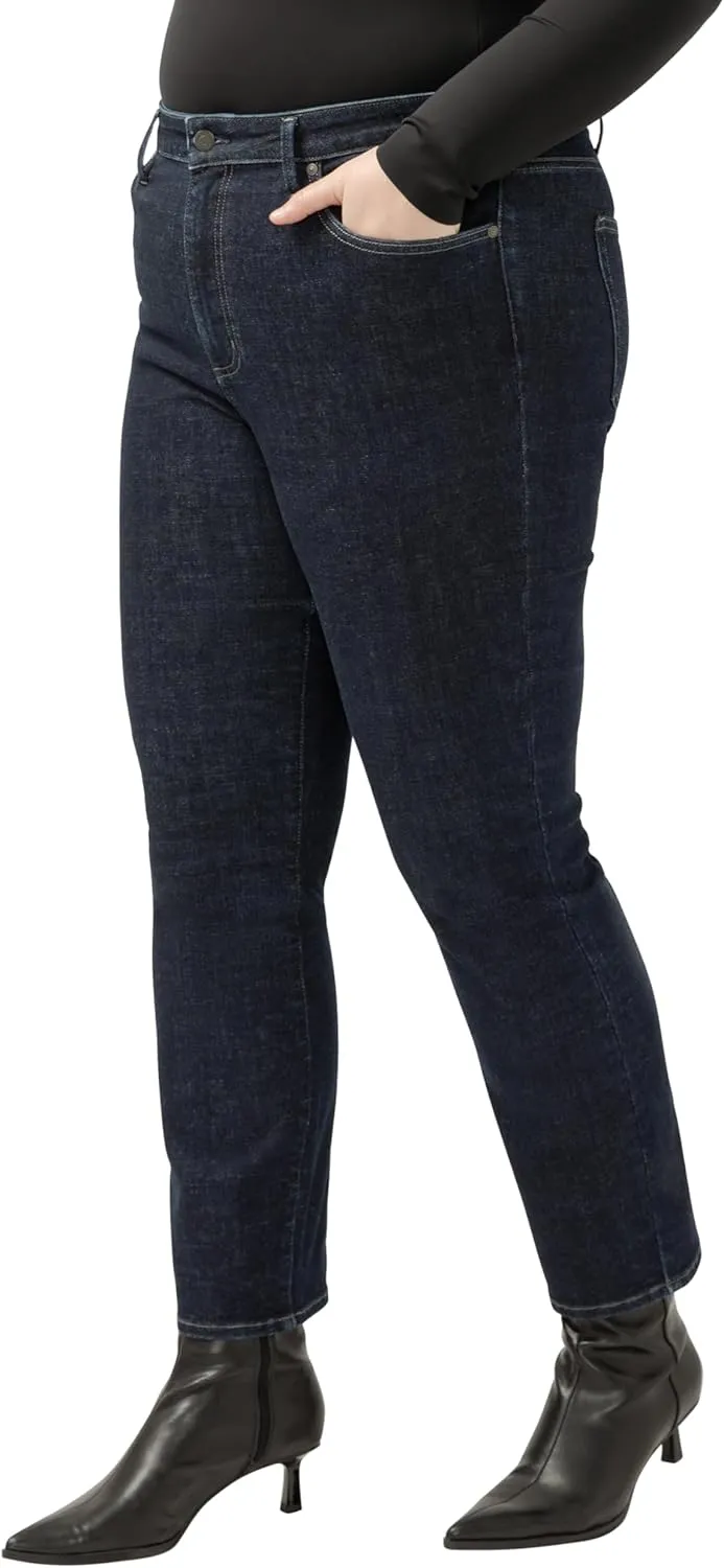 Silver Jeans Co. Women's Plus Size Isbister High Rise Straight Leg Jeans
