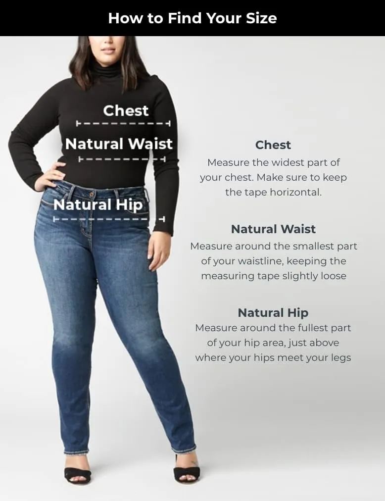 Silver Jeans Co. Women's Plus Size Isbister High Rise Straight Leg Jeans
