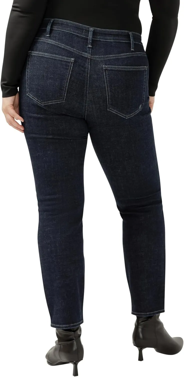 Silver Jeans Co. Women's Plus Size Isbister High Rise Straight Leg Jeans