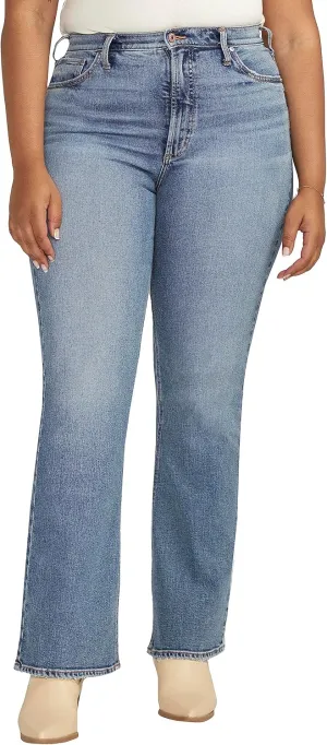 Silver Jeans Co. Women's Size 90s Vintage High Rise Bootcut Jeans-Legacy, Med Wash SOC293, 16 Plus Short