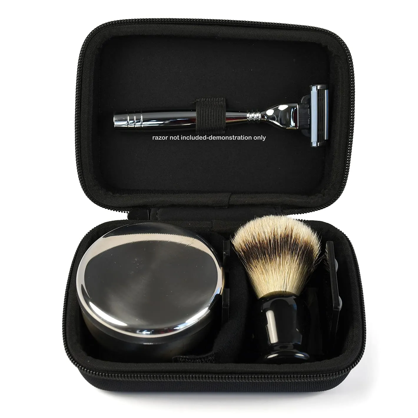 Silvertip Badger Shaving Brush Travel Shave Set for Men with Herbal Citrus Scented Shave Soap - Shave Set for Men Gift from Seattle Sundries