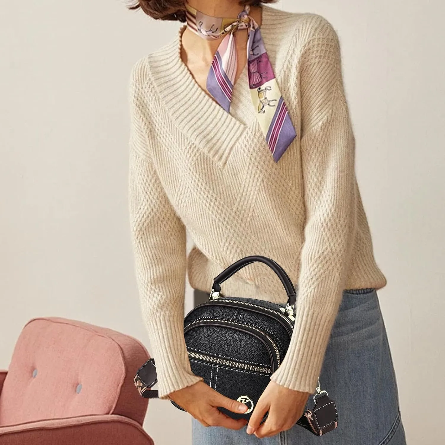 Simple Leather Shoulder Bag - Pu Leather Girls Modern Travel Bag, Stylish crossboddy Bag | Large Capacity Multifunctional