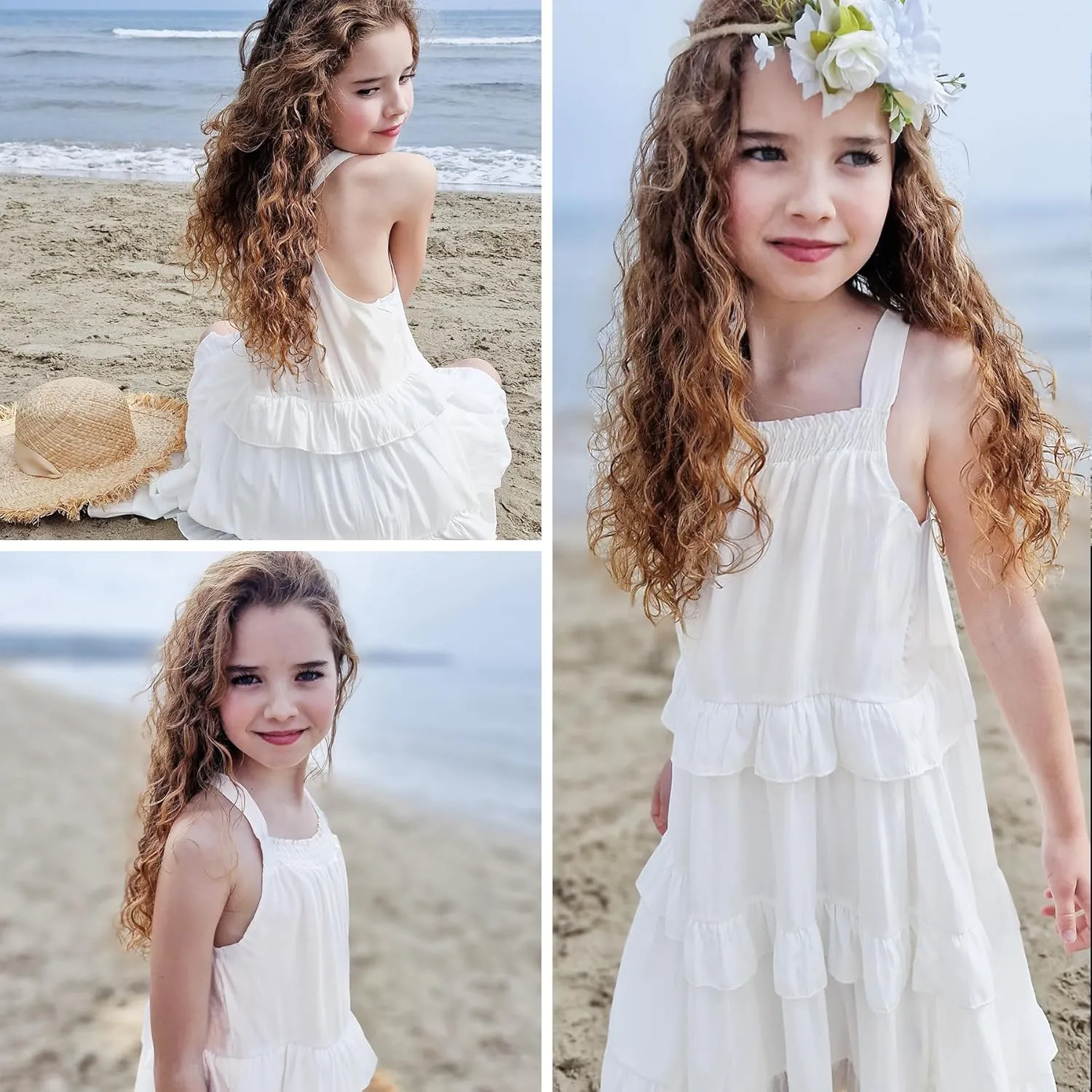 Simplee kids Girls Dresses Sleeveless Linen Dress Casual Solid Color Summer Dress
