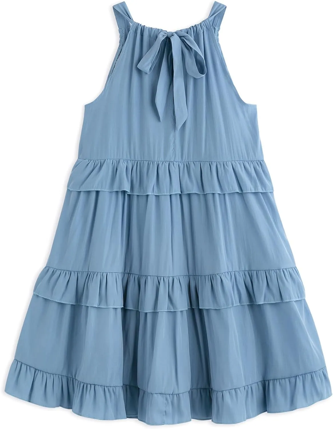 Simplee kids Girls Dresses Sleeveless Linen Dress Casual Solid Color Summer Dress