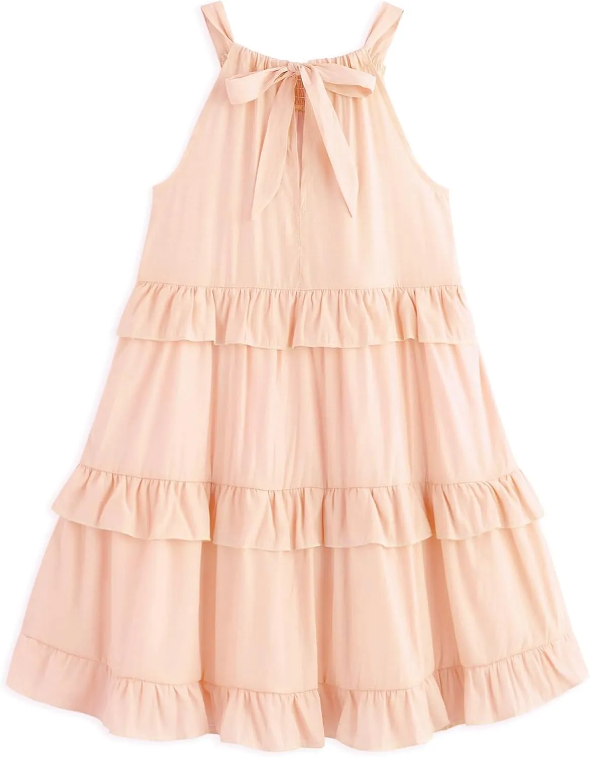 Simplee kids Girls Dresses Sleeveless Linen Dress Casual Solid Color Summer Dress