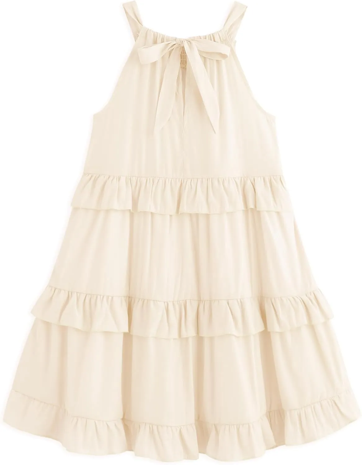 Simplee kids Girls Dresses Sleeveless Linen Dress Casual Solid Color Summer Dress