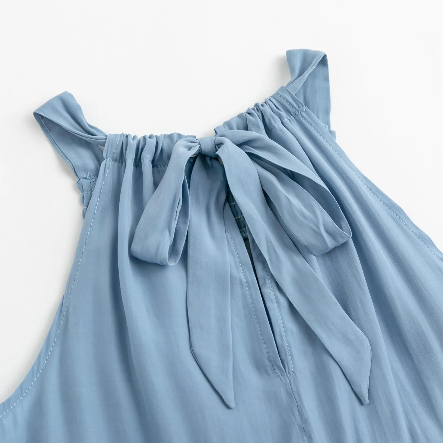 Simplee kids Girls Dresses Sleeveless Linen Dress Casual Solid Color Summer Dress