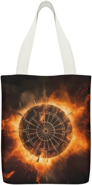 Single-sided Printed Canvas Handbag,Dart Board Print Simple Handbag,single Shoulder Tote Bag,canvas Bag