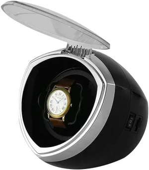 Single Watch Winder 1 Watch Automatic Winding Box with Smart Timer Control LED Illumination Quiet Motor 4 Rotation Modes