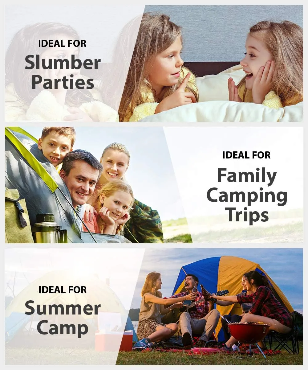 Sleeping Bag Indoor & Outdoor Use. Great for Kids, Boys, Girls, Teens & Adults. Ultralight and Compact Bags are Perfect for Hiking, Backpacking & Camping