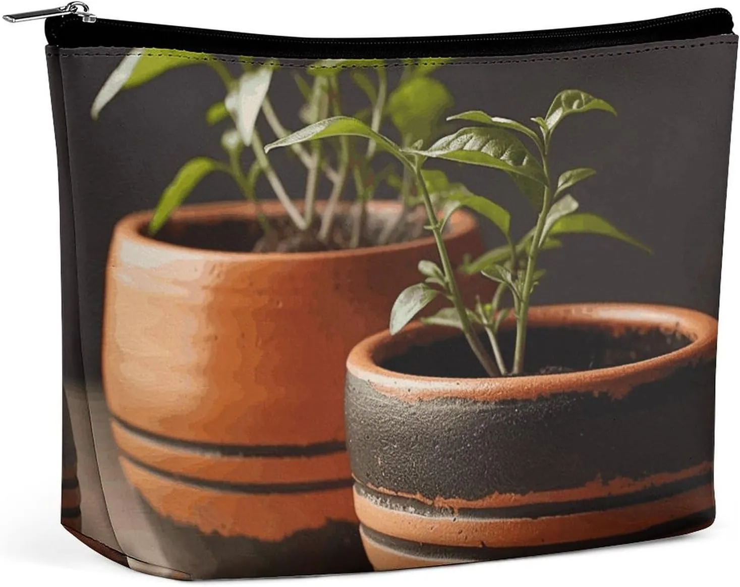 Small Clay Pot Makeup Bag for Purse Waterproof Cosmetic Bags Makeup Pouch with Zipper Travel Toiletry Bag Organizer for Women Ladies