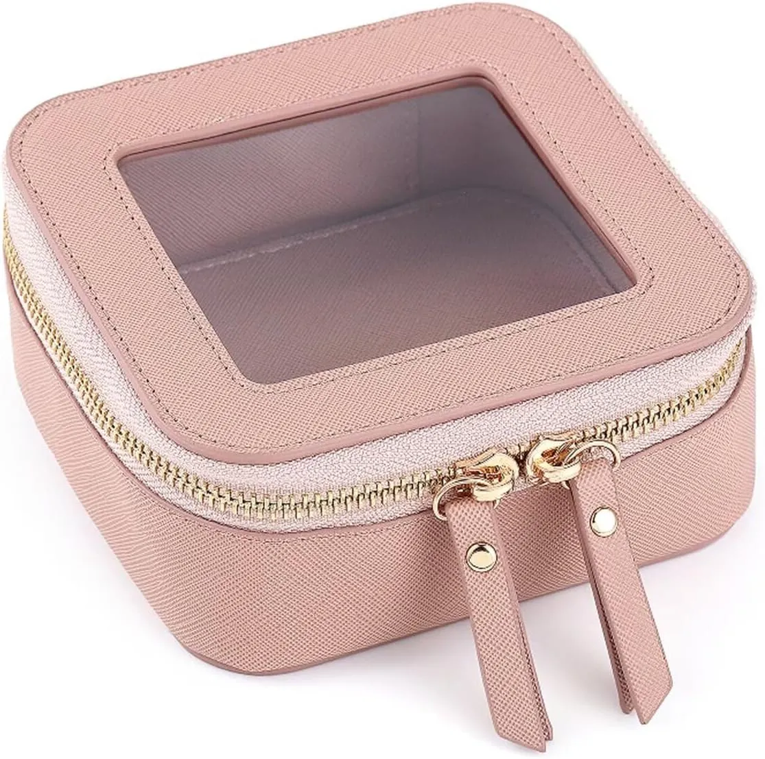 Small Clear Makeup Bag Travel Cosmetic Case, Portable Make Up Organizer Traveling Compact Car Bag for Essentials Transparent Toiletry Bag with Zipper